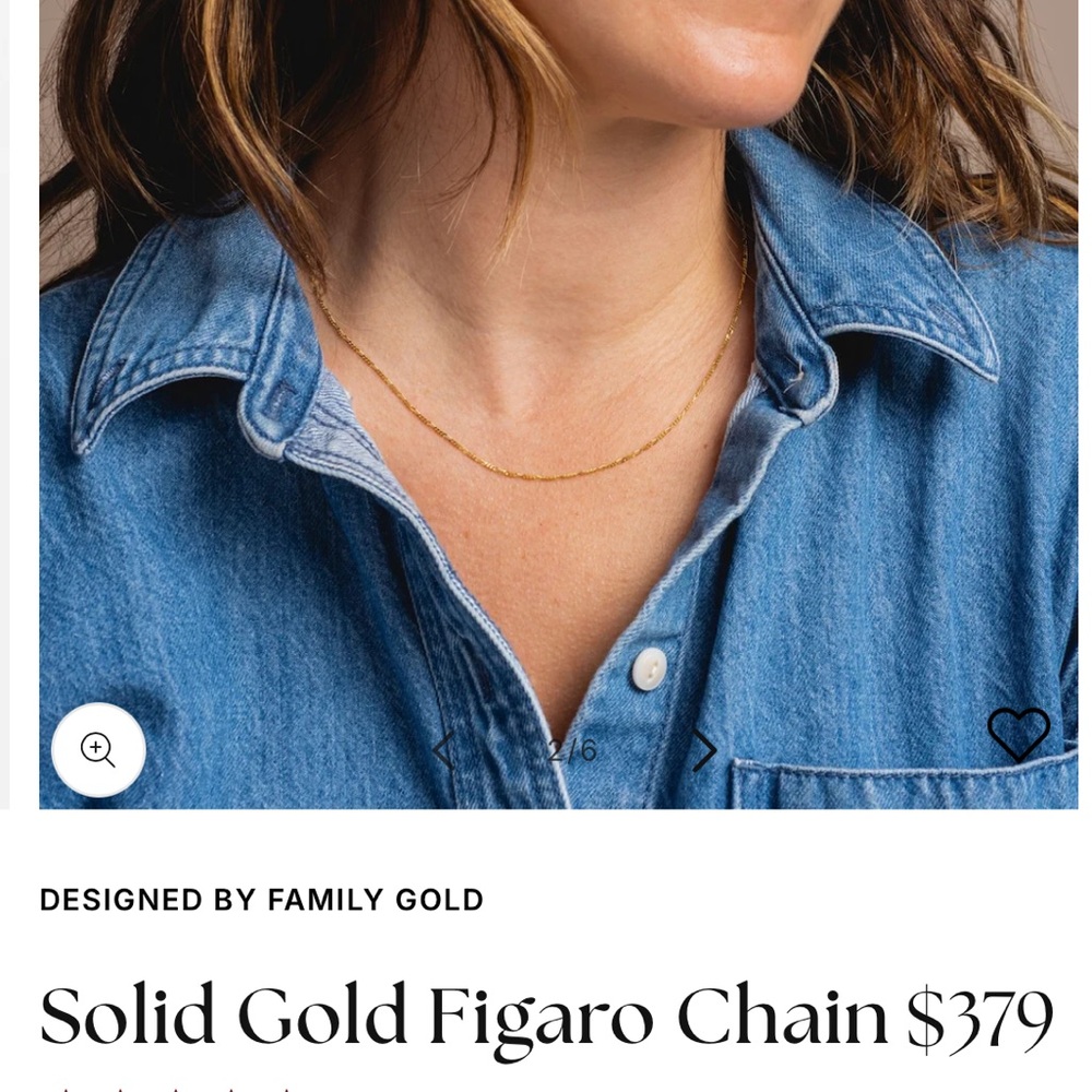 Local Eclectic Solid Gold Figaro Chain Necklace - image 2